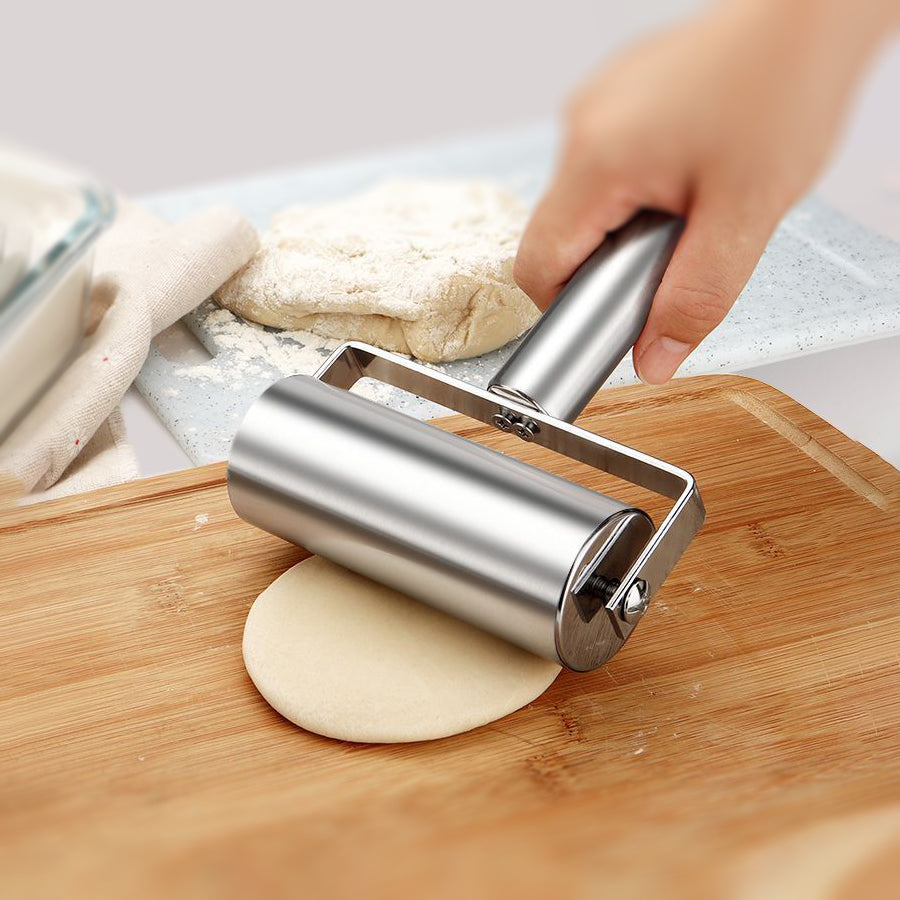 š„ćBuy 1 Get 1 Freećš„Dual-Size Stainless Steel Rolling Pin | 304 Non-Stick Dough Roller with Ergonomic T-Handle ā Professional Baking & Dumpling Skin Tool for Home & Commercial Kitchens