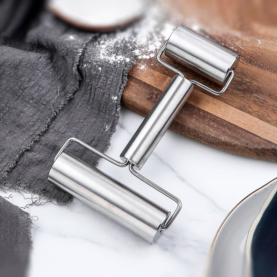 š„ćBuy 1 Get 1 Freećš„Dual-Size Stainless Steel Rolling Pin | 304 Non-Stick Dough Roller with Ergonomic T-Handle ā Professional Baking & Dumpling Skin Tool for Home & Commercial Kitchens
