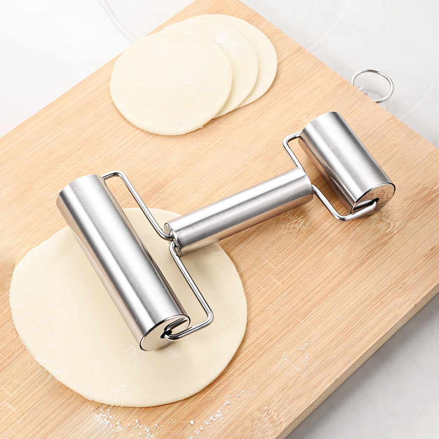 š„ćBuy 1 Get 1 Freećš„Dual-Size Stainless Steel Rolling Pin | 304 Non-Stick Dough Roller with Ergonomic T-Handle ā Professional Baking & Dumpling Skin Tool for Home & Commercial Kitchens