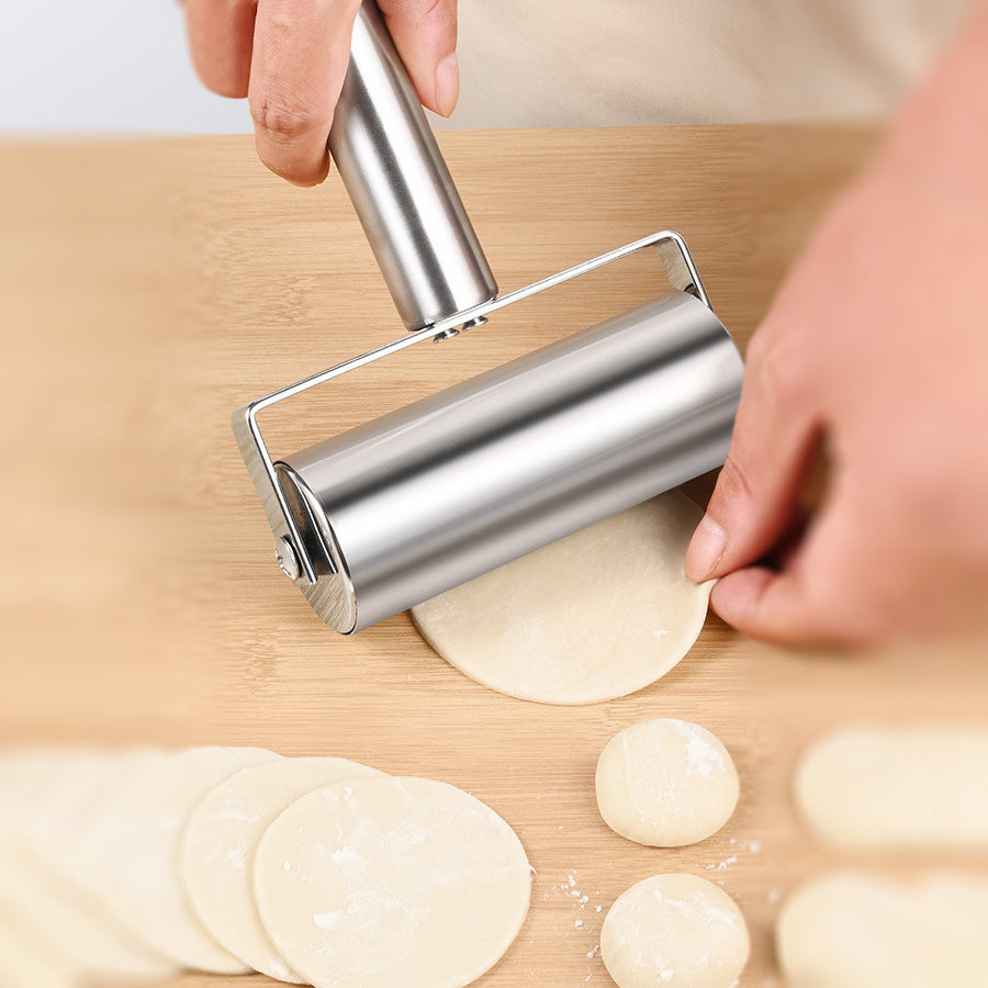 š„ćBuy 1 Get 1 Freećš„Dual-Size Stainless Steel Rolling Pin | 304 Non-Stick Dough Roller with Ergonomic T-Handle ā Professional Baking & Dumpling Skin Tool for Home & Commercial Kitchens
