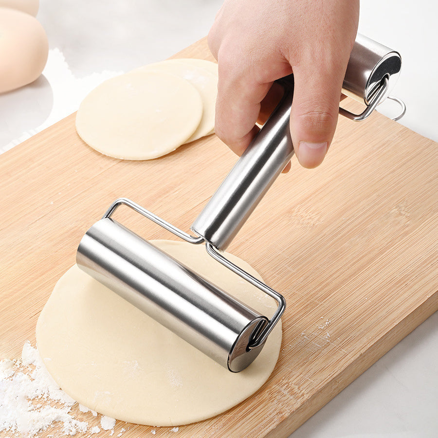 🥟【Buy 1 Get 1 Free】🔥Dual-Size Stainless Steel Rolling Pin | 304 Non-Stick Dough Roller with Ergonomic T-Handle – Professional Baking & Dumpling Skin Tool for Home & Commercial Kitchens