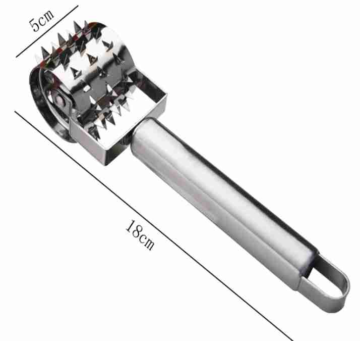 Meat Tenderizer, 2024 New Stainless Steel Meat Tenderizer Roller Rolling Hammer-Pizza Roll Meat Needle Pin Hole Punch for Steak Chicken Pork Beef