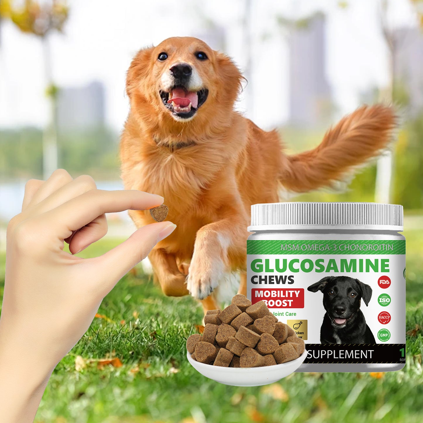 JointPro Premium Dog Joint Supplement Soft Chews - 120 Chews (300g) Hip&joint Bite | Packed with Omega-3, plus Glucosamine, MSM, Chondroitin & Vitamins.Only $0.20 per day to give your fur baby comprehensive joint care they can count on.