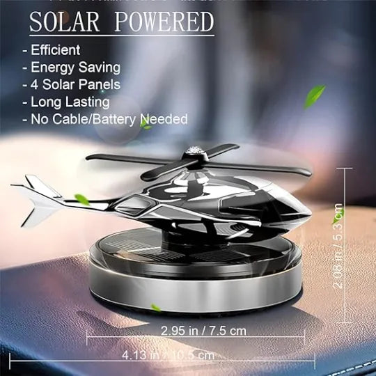 Car Air Freshener, Helicopter Solar Energy Rotating Aromatherapy Aviation Al Alloy Diffuser, Interior Decoration Accessories Diffuser for Car and Home