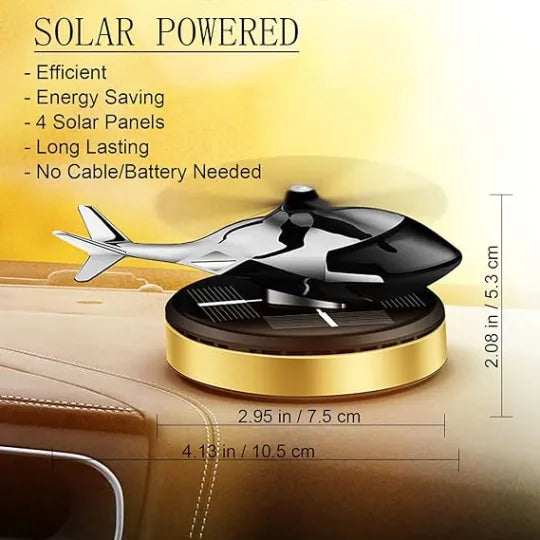 Car Air Freshener, Helicopter Solar Energy Rotating Aromatherapy Aviation Al Alloy Diffuser, Interior Decoration Accessories Diffuser for Car and Home