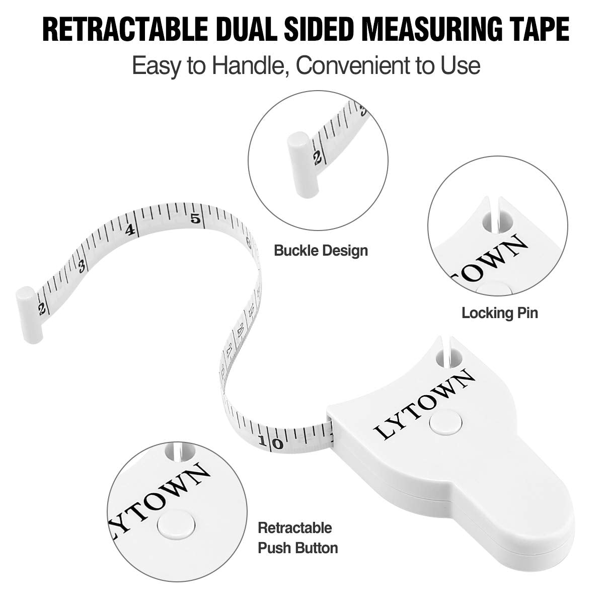 2PCS Tape Measure Body Measuring Tape 60inch (150cm), Retractable Measuring Tape for Body Measurement & Weight Loss, Accurate Body Tape Measure for Fitness, Tailor, Sewing, Handcrafts, Clothes