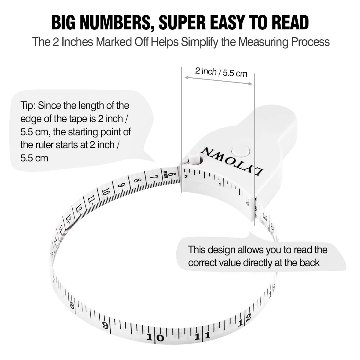 2PCS Tape Measure Body Measuring Tape 60inch (150cm), Retractable Measuring Tape for Body Measurement & Weight Loss, Accurate Body Tape Measure for Fitness, Tailor, Sewing, Handcrafts, Clothes